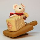 vtg Hallmark Merry Swiss Mouse Christmas Ornament clip on 1992 QX5114