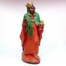 Vintage JH Miller chalkware Nativity wise man red robe figure figurine standing 1941