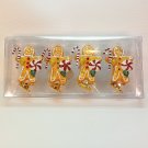 4 blown glass gingerbread man ornaments Christmas clip on 4 blown glass gingerbread man ornaments Christmas clip on
