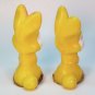 2 vintage Gurley Easter bunny rabbit candles yellow