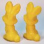 2 vintage Gurley Easter bunny rabbit candles yellow