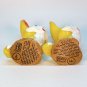 2 vintage Gurley Easter bunny rabbit candles yellow