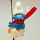 vintage clip on Smurf figurine with a tear red scarf 1980 Wallace Berrie ITI Hawaii Peyo