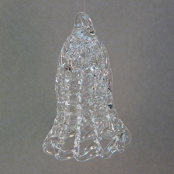  vintage spun glass Christmas ornament bell