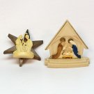 2 Vintage small Nativity items ornament and figurine Italy and Hong Kong