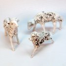 3 Vintage sheep Nativity figures figurines plastic made in Italy