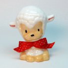 Vintage porcelain lamb figurine red bow