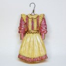 Victorian style girl's Dress Christmas ornament gold and magenta Victorian style girl's Dress Christmas ornament gold and magenta