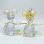 2 vtg clear plastic mouse mice Christmas figurine and ornament