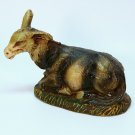 Vintage mache Nativity donkey figure figurine lying down 3-3/4 inches long