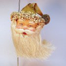 vintage Santa head Christmas ornament made of natural materials