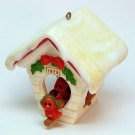 vtg Hallmark Ready for Christmas Ornament 1979 QX1339 red bird house vtg Hallmark Ready for Christmas Ornament 1979 QX1339 red bird house