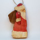primitive Santa wooden Christmas ornament movable arm