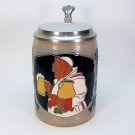 Reinhold Merkelbach stein monk lidded stoneware salt glaze pewter lid Germany Hohr Grenzhausen Reinhold Merkelbach stein monk lidded stoneware salt glaze pewter lid Germany Hohr Grenzhausen