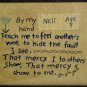 vtg embroidered sampler linen Teach me to feel anothers woe