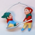 vtg Hallmark Spoon Rider ornament 1990 QX5496 elves Christmas