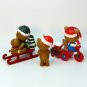 3 teddy bear figurines ornament plastic Christmas