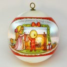 vtg Hallmark Joan Anglund Walsh ornament 1979 Smallest Pleasure QX2059 Christmas sleeved satin ball