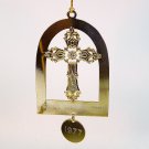 vtg cross ornament Lillian Vernon 1977 God's Gift to You brass