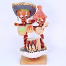 vtg shell souvenir Bermuda musicians bongo drums mandolin straw hat made in Japan pipe cleaners