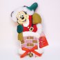 vtg Disney Mickey Mouse Santa ornament chimney fabric Christmas