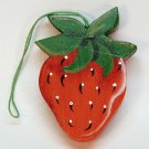 vtg strawberry ornament Christmas wooden hand painted vtg strawberry ornament Christmas wooden hand painted