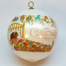 vtg Hallmark 1980 Granddaughter Christmas ornament satin sleeved ball QX2021