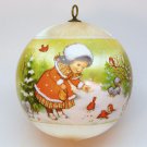vtg Hallmark 1979 Granddaughter Christmas ornament satin sleeved ball QX2119