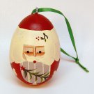 vtg Santa handmade ornament Christmas egg shape signed mackenzie 1991