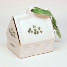 vtg Irish cottage ornament Christmas shamrocks Ireland ceramic Blarney