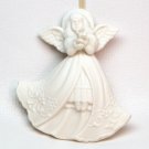 Roman Inc 1996 angel w dove ornament Christmas white bisque porcelain Roman Inc 1996 angel w dove ornament Christmas white bisque porcelain