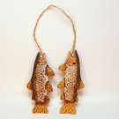 vtg fish handmade ornament Christmas hand painted wood country look