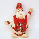 vtg flocked man ornament plaid vest white suit Christmas vtg flocked man ornament plaid vest white suit Christmas