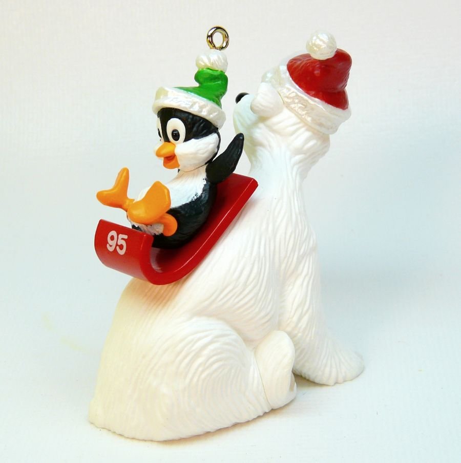 Hallmark Polar Coaster ornament 1995 QX6117 Christmas penguin polar bear