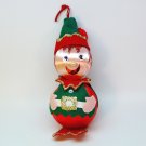 vtg jester ornament Christmas satin ball felt glitter sequins vtg jester ornament Christmas satin ball felt glitter sequins