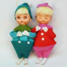 vtg awake and asleep Christmas ornaments Japan Kresge boy girl vtg awake and asleep Christmas ornaments Japan Kresge boy girl