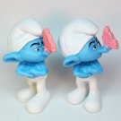 2 Smurf figurines Grouchy w butterfly Peyo McDonalds