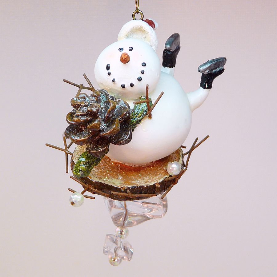 vtg skating snowman ornament Christmas