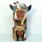 Vtg Old West Visions Limited Edition totem figurine buffalo Indian hand painted