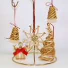 5 vintage Swedish straw ornaments angel tree bells star Christmas 5 vintage Swedish straw ornaments angel tree bells star Christmas