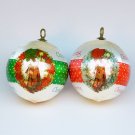 2 vintage Holly Hobbie ornaments Christmas Designers Collection WWA 1979 satin ball Caring Sharing