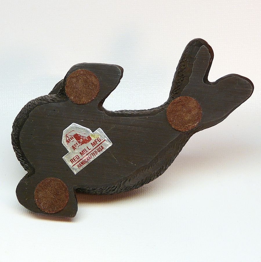 Red Mill Mfg seal figurine pecan shells dark brown