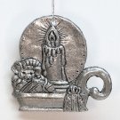 Carson pewter Christmas ornament candle and mouse 1993