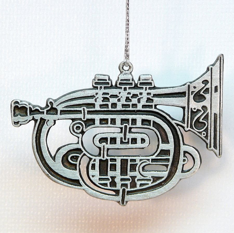 Old Forge Metals pewter horn ornament