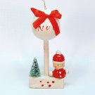 vtg Santa North Pole ornament wooden Taiwan Noel Christmas vtg Santa North Pole ornament wooden Taiwan Noel Christmas