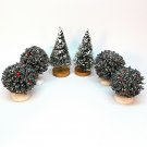 6 village shrubs 4 Lemax 2 vintage red berry bushes small trees 6 village shrubs 4 Lemax 2 vintage red berry bushes small trees