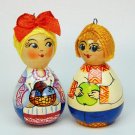 2 vtg miniature Ukrainian boy girl ornaments wooden Christmas signed Asinex 2 vtg miniature Ukrainian boy girl ornaments wooden Christmas signed Asinex