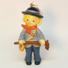 Vtg boy hiker Christmas Ornament Bradford Novelty 1980s