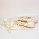 Vtg satin ballet slippers ornament Christmas off white