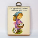 Vtg Paula Cutes love wall plaque Love Makes the World a Little Softer girl kittens 1981 Vtg Paula Cutes love wall plaque Love Makes the World a Little Softer girl kittens 1981